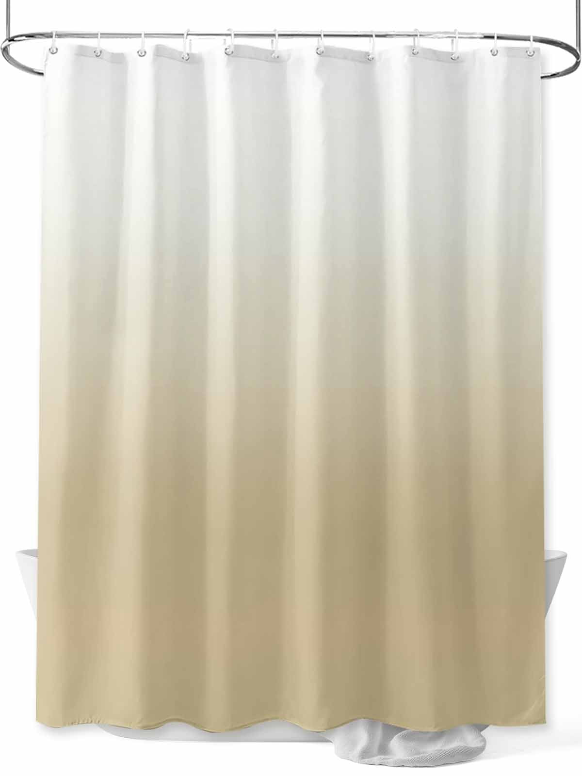 Boanket Polyester Fabric Brown Beige Ombre Shower Curtain, Abstract Modern Art Gradient Waterproof Bathtub Curtain Bathroom Decor Set with Hooks 54 x 78 Inches,