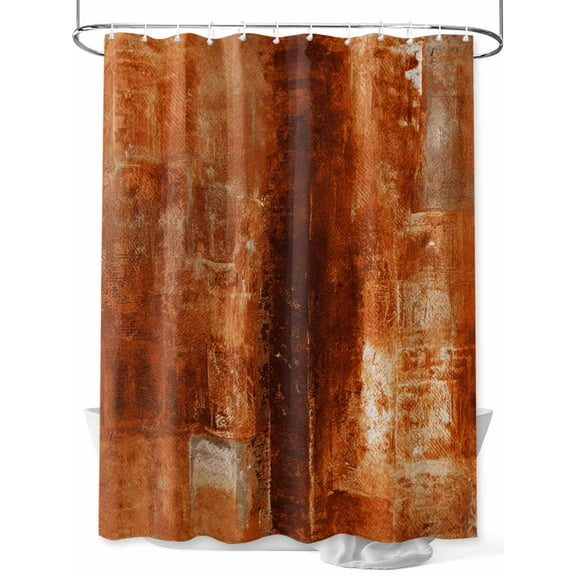 Boanket Polyester Fabric Burnt Orange Shower Curtain, Retro Oil Painting Modern Abstract Art Aesthetics Waterproof Bathtub Curtain Bathroom Decor Set with Hooks 72 x 78 Inches,