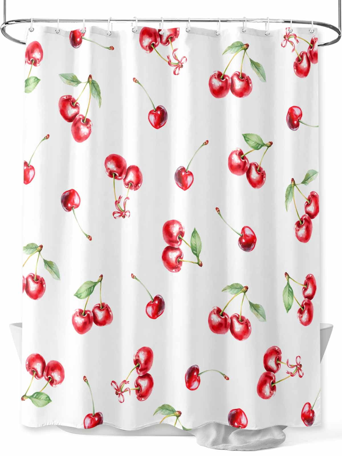 Cherry Pattern Print Bathroom Shower Curtain