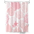 thumbnail image 1 of Boanket Polyester Fabric Coastal Pink Shower Curtain, Ocean Coral Starfish Shell Modern Sea Waterproof Bathtub Curtain Bathroom Decor Set with Hooks 36 x 72 Inches,, 1 of 6