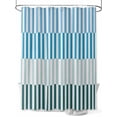 thumbnail image 1 of Boanket Polyester Fabric Colorful Stripe Shower Curtain, Modern Teal Blue Green Vertical Striped Waterproof Bathtub Curtain Bathroom Decor Set with Hooks 48 x 72 Inches,, 1 of 6