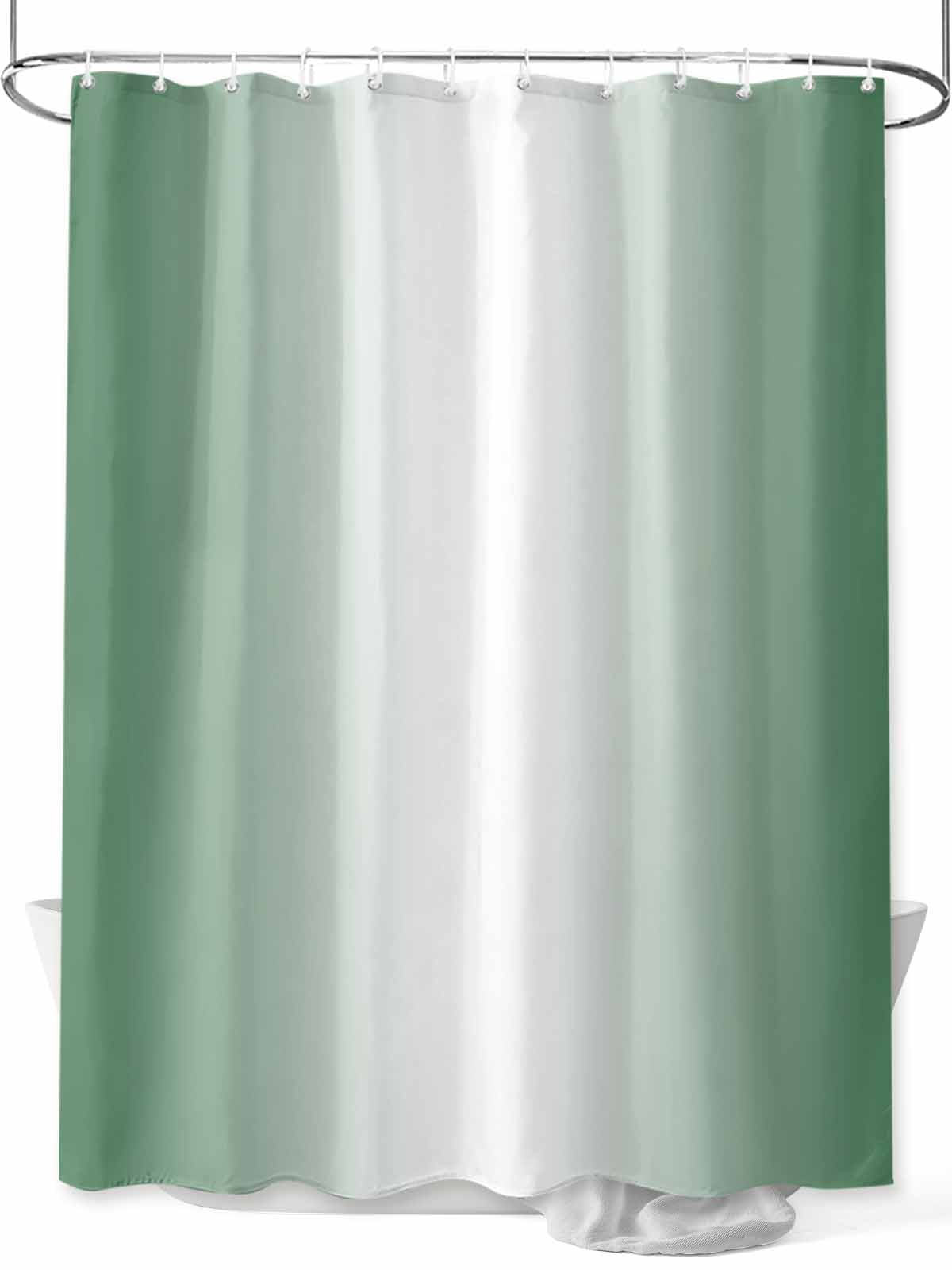 Boanket Polyester Fabric Dark Green Ombre Shower Curtain, Modern Gradient Abstract Art Waterproof Bathtub Curtain Bathroom Decor Set with Hooks 36 x 78 Inches,