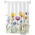 thumbnail image 1 of Boanket Polyester Fabric Garden Flora Illustrations Shower Curtain, Spring Floral Elegant Waterproof Bathtub Curtain Bathroom Decor Set with Hooks 72 x 78 Inches,, 1 of 6