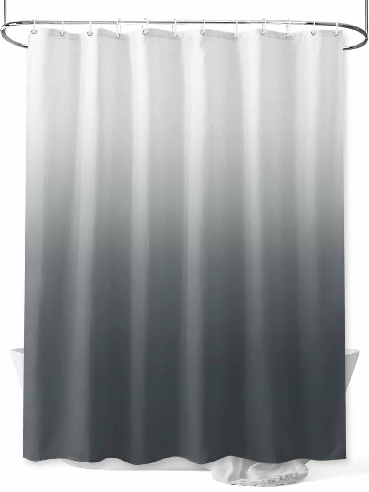 Boanket Polyester Fabric Grey Ombre Shower Curtain, Farmhouse Gradient Modern Abstract Art Waterproof Bathtub Curtain Bathroom Decor Set with Hooks 54 x 78 Inches,
