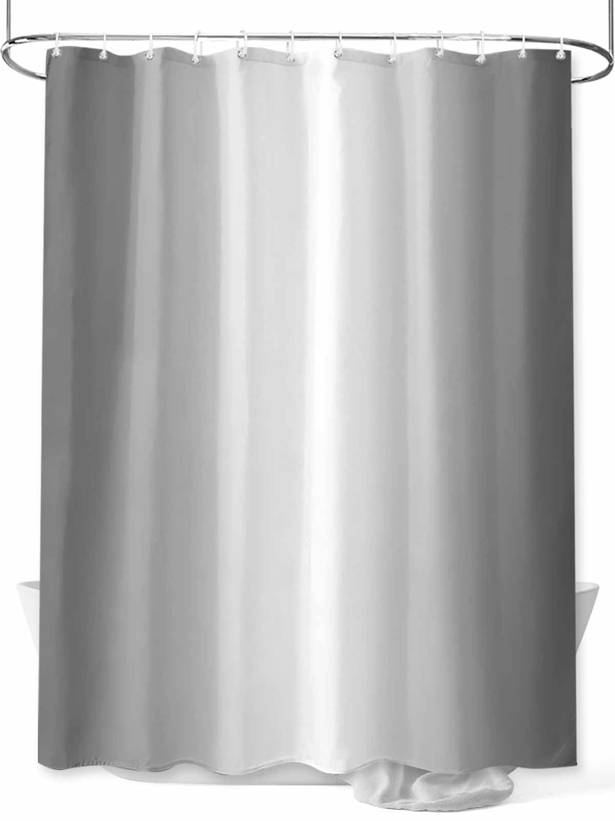 Boanket Polyester Fabric Grey Ombre Shower Curtain, Gray White Gradient Modern Abstract Art Waterproof Bathtub Curtain Bathroom Decor Set with Hooks 66 x 72 Inches,