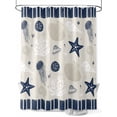 thumbnail image 1 of Boanket Polyester Fabric Navy Blue Coastal Shower Curtain, Ocean Nautical Starfish Coral Striped Waterproof Bathtub Curtain Bathroom Decor Set with Hooks 72 x 84 Inches,, 1 of 6