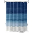 thumbnail image 1 of Boanket Polyester Fabric Navy Blue Striped Shower Curtain, Modern Abstract Art Farmhouse Stripe Waterproof Bathtub Curtain Bathroom Decor Set with Hooks 72 x 84 Inches,, 1 of 6