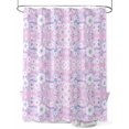 thumbnail image 1 of Boanket Polyester Fabric Pink Blue Floral Shower Curtain, Vintage Pastoral Botanical Leaves Waterproof Bathtub Curtain Bathroom Decor Set with Hooks 66 x 72 Inches,, 1 of 6