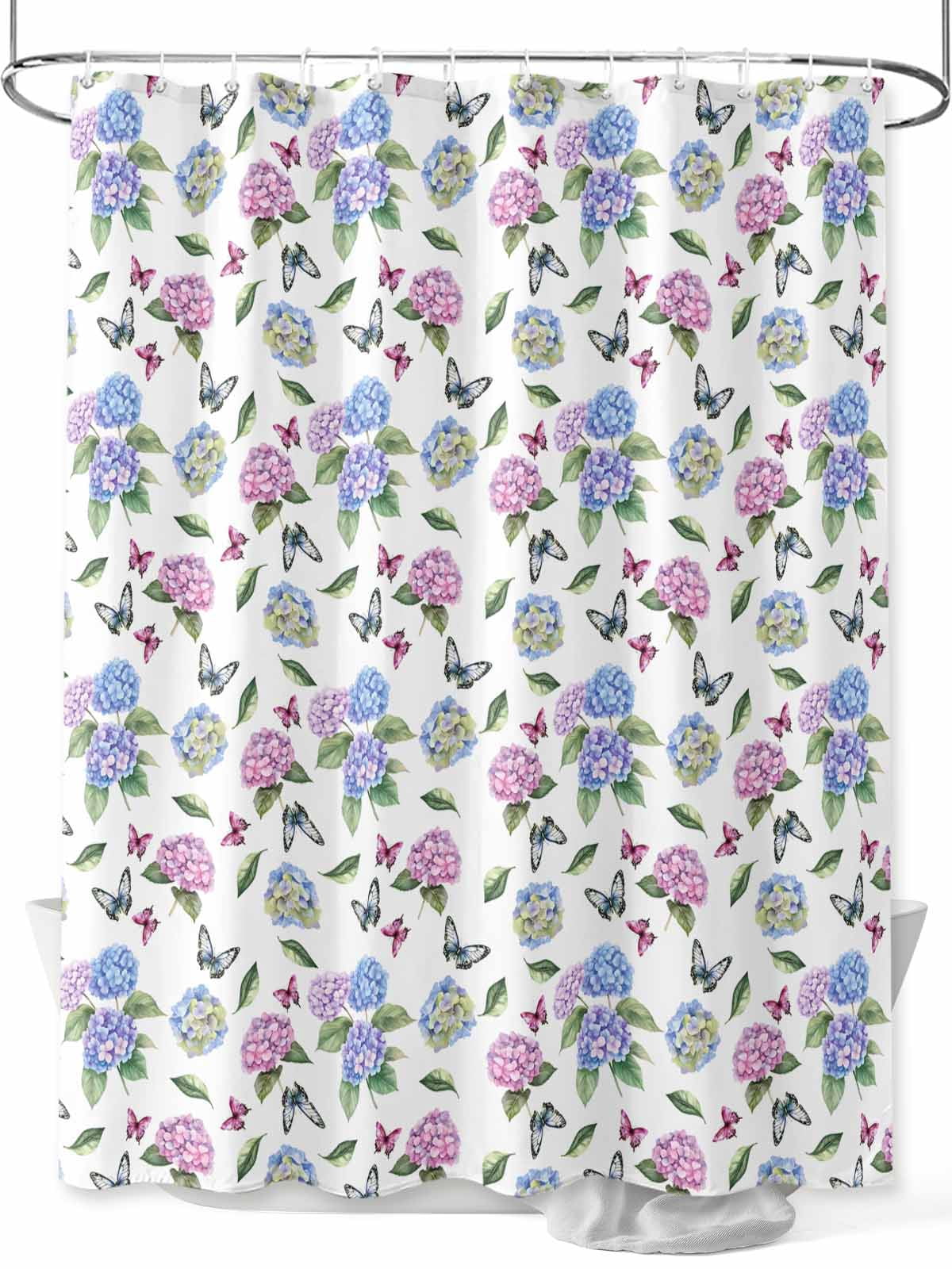 Beige Tulip Shower Curtain - Pastoral Floral Design, Waterproof Fabric, 72x72 Inches With Hooks - View #2