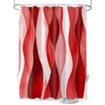 thumbnail image 1 of Boanket Polyester Fabric Red Striped Shower Curtain, Modern Gradient Geometric Ripple Stripes Waterproof Bathtub Curtain Bathroom Decor Set with Hooks 66 x 72 Inches,, 1 of 6