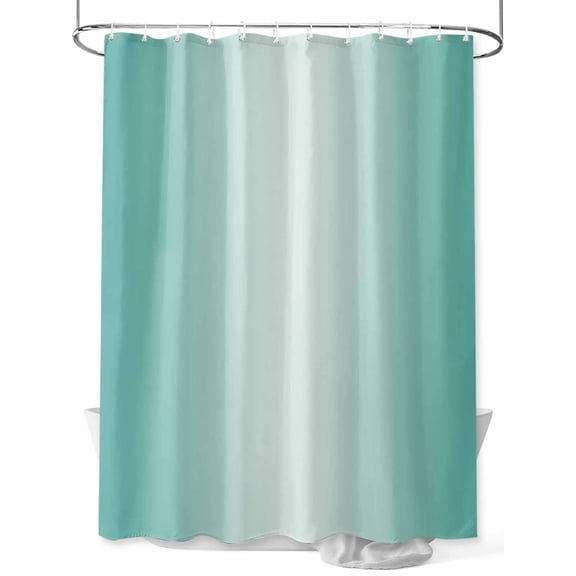 Boanket Polyester Fabric Turquoise Ombre Shower Curtain, Modern Gradient Abstract Art Waterproof Bathtub Curtain Bathroom Decor Set with Hooks 66 x 72 Inches,