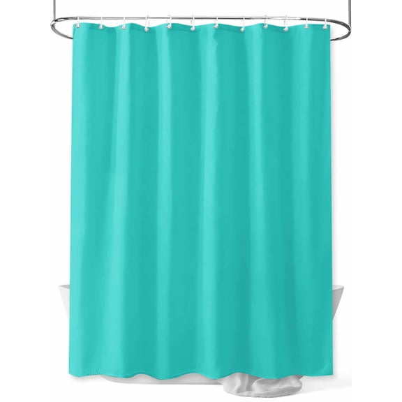 Boanket Polyester Fabric Turquoise Shower Curtain, Modern Pure Turquoise Waterproof Bathtub Curtain Bathroom Decor Set with Hooks 36 x 78 Inches,
