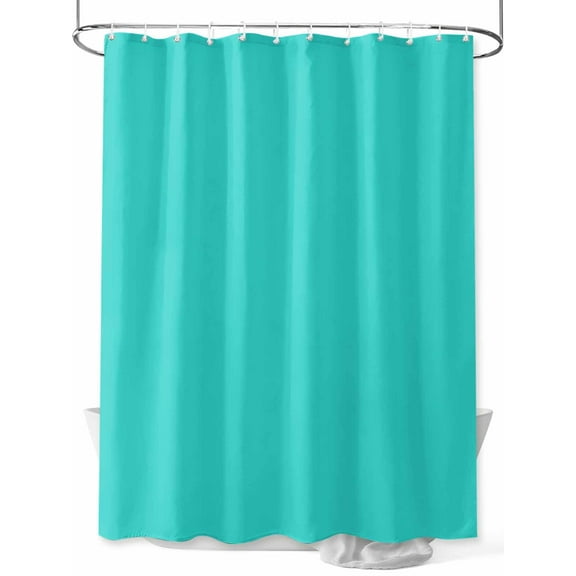 Boanket Polyester Fabric Turquoise Shower Curtain, Modern Pure Turquoise Waterproof Bathtub Curtain Bathroom Decor Set with Hooks 72 x 72 Inches,
