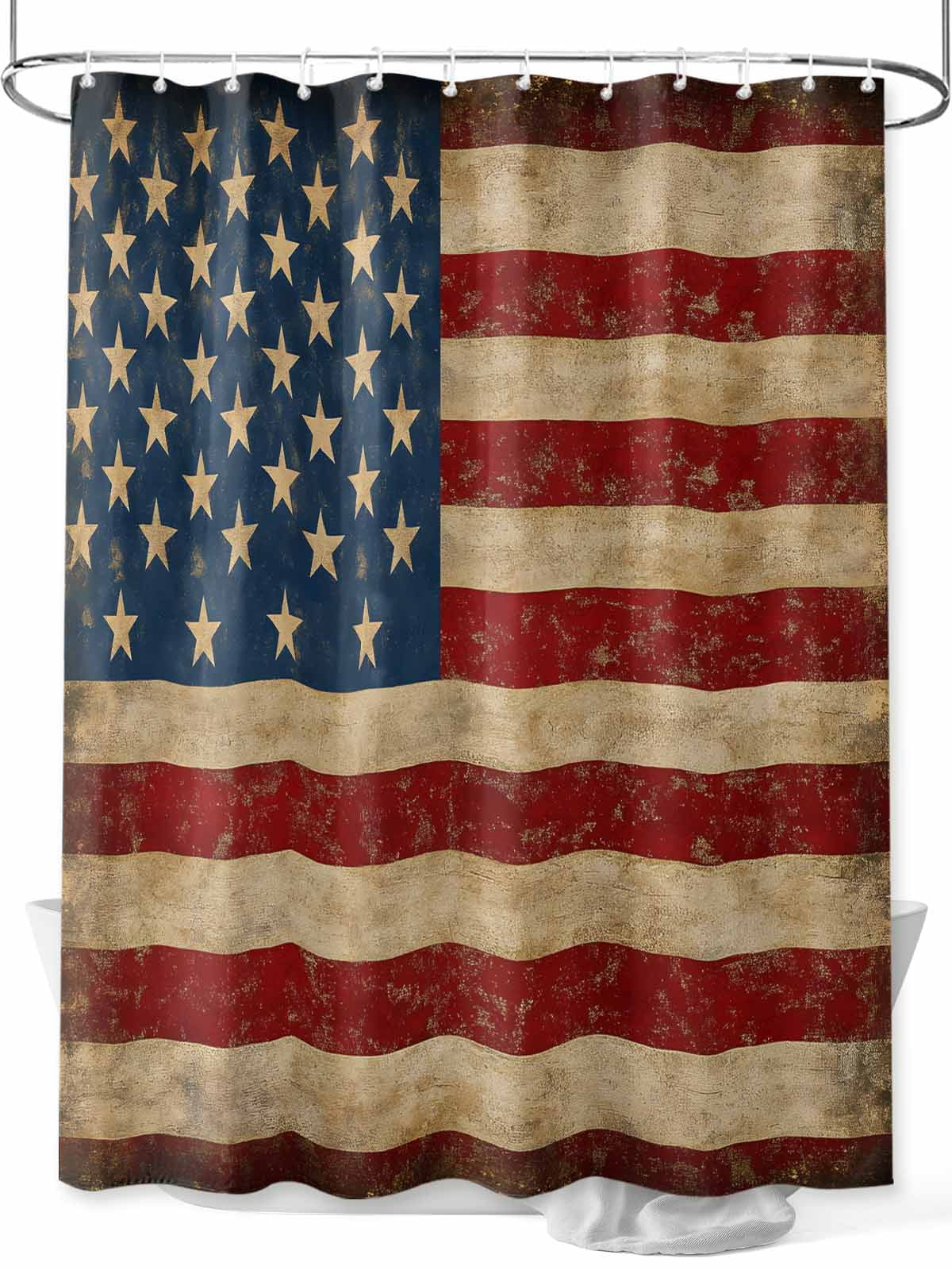 Patriot Usa Print Pattern Bathroom Shower Curtain