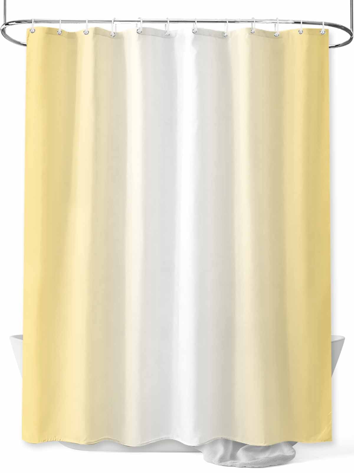 Boanket Polyester Fabric Yellow Ombre Shower Curtain, Modern Gradient Abstract Art Waterproof Bathtub Curtain Bathroom Decor Set with Hooks 72 x 96 Inches,