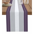 thumbnail image 1 of Boanket Purple Grey Stripe Table Runner - 72 Inch Long, Kitchen Dining Table Runner Dresser Scarves, Modern Art Horizontal Striped Farmhouse Decor for Coffee Tables Wedding Party Banquet, 1 of 8