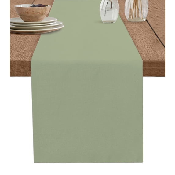 Boanket Sage Green Table Runner - 70 Inch Long, Kitchen Dining Table Runner Dresser Scarves, Farmhouse Sage Green Decor Farmhouse Home Decor for Coffee Table Wedding Party Banquet