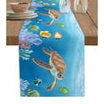 thumbnail image 1 of Boanket Sea Turtle Coastal Table Runner - 120 Inch Long, Kitchen Dining Table Runner Dresser Scarves, Cartoon Ocean Nautical Farmhouse Decor for Coffee Tables Wedding Party Banquet, 1 of 8