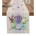 thumbnail image 1 of Boanket Spring Floral Tulip Table Runner - 72 Inch Long, Kitchen Dining Table Runner Dresser Scarves, Lavender Jasmine Vase Farmhouse Home Decor for Coffee Table Wedding Party Banquet, 1 of 8