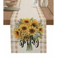 thumbnail image 1 of Boanket Sunflower Table Runner - 60 Inch Long, Kitchen Dining Table Runner Dresser Scarves, Spring Floral Summer Botanical Brown Plaid Farmhouse Home Decor for Coffee Table Wedding Party Banquet, 1 of 8