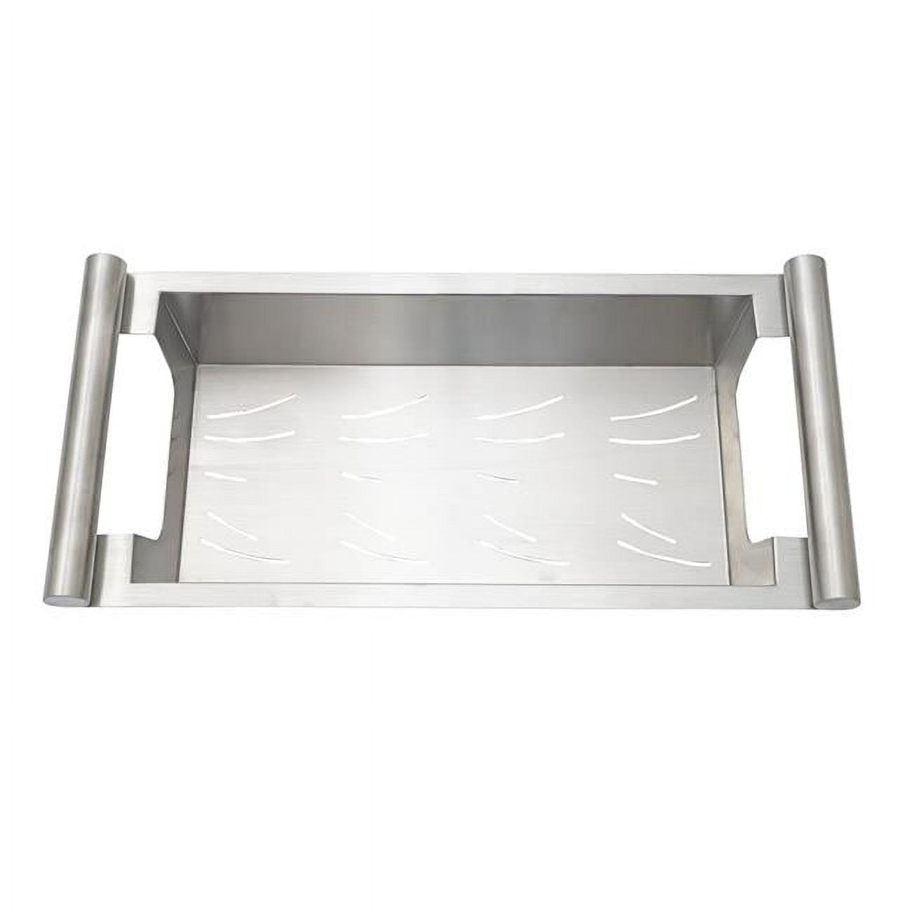 Large Satin Stainless Steel Over Sink Colander Rack
