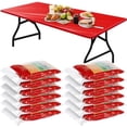thumbnail image 1 of Boao 12 Pcs Plastic Table Cloths Disposable for Parties Picnic Table Covers with Fall Elastic Fitted Elastic Cover Rectangle Waterproof for Thanks Giving Christmas Picnic(8 Ft, 96 x 30 Inch,Red), 1 of 7