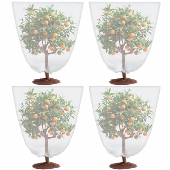 Boao 4 Pack 5.25 x 7.58 ft Bird Netting for Garden Blueberry Bush Fruit Tree Netting Cover with Drawstring for Garden Plant Protection Mesh Cover Mosquito Net Barrier Tomato Strawberry Vegetables