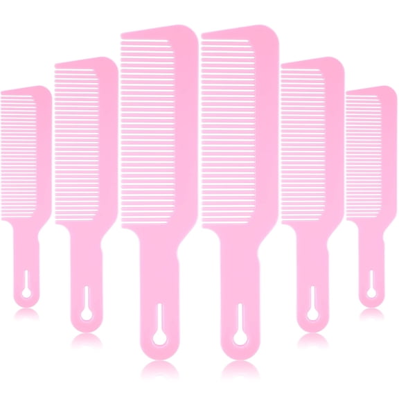 Boao 6 Pack Plastic Pink Hair Combs, 9 Inch Blending Barber Clipper Combs for Clipper Cuts and Flattops, Heat Resistant Anti-Static Hairdressing Combs (Pink, 6 Pieces)