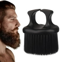Natural Boar Beard Brush For Men Ergonomic Grooming Tool With Finger Ring Handle Mustache Styling Barber Supplies