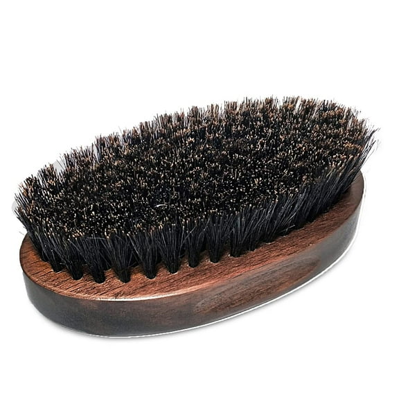 Boar Bristle Beard Brush for Men Made,Classical Black Wood Walnut Style Handle, Beard Straightener Brush Make Beard Soften Clean, Gift for Men(1 Pack)