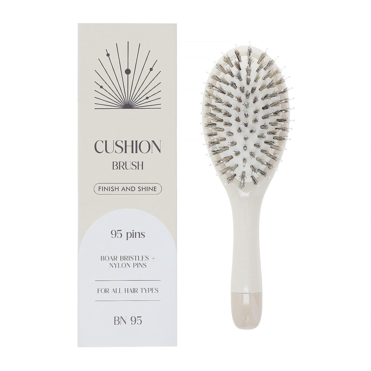 Boar Bristle Hair Brush -boar bristles + nylon pins， Smoothes ...