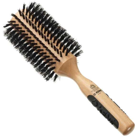 Kent PF Round Curling Brush with Hard Natural Boar Bristle- Hair Drying Brush, Round Hair Brush, and Blowout Brush - Round Brush for Dry Hair - For Shoulder Length or Shorter Hair