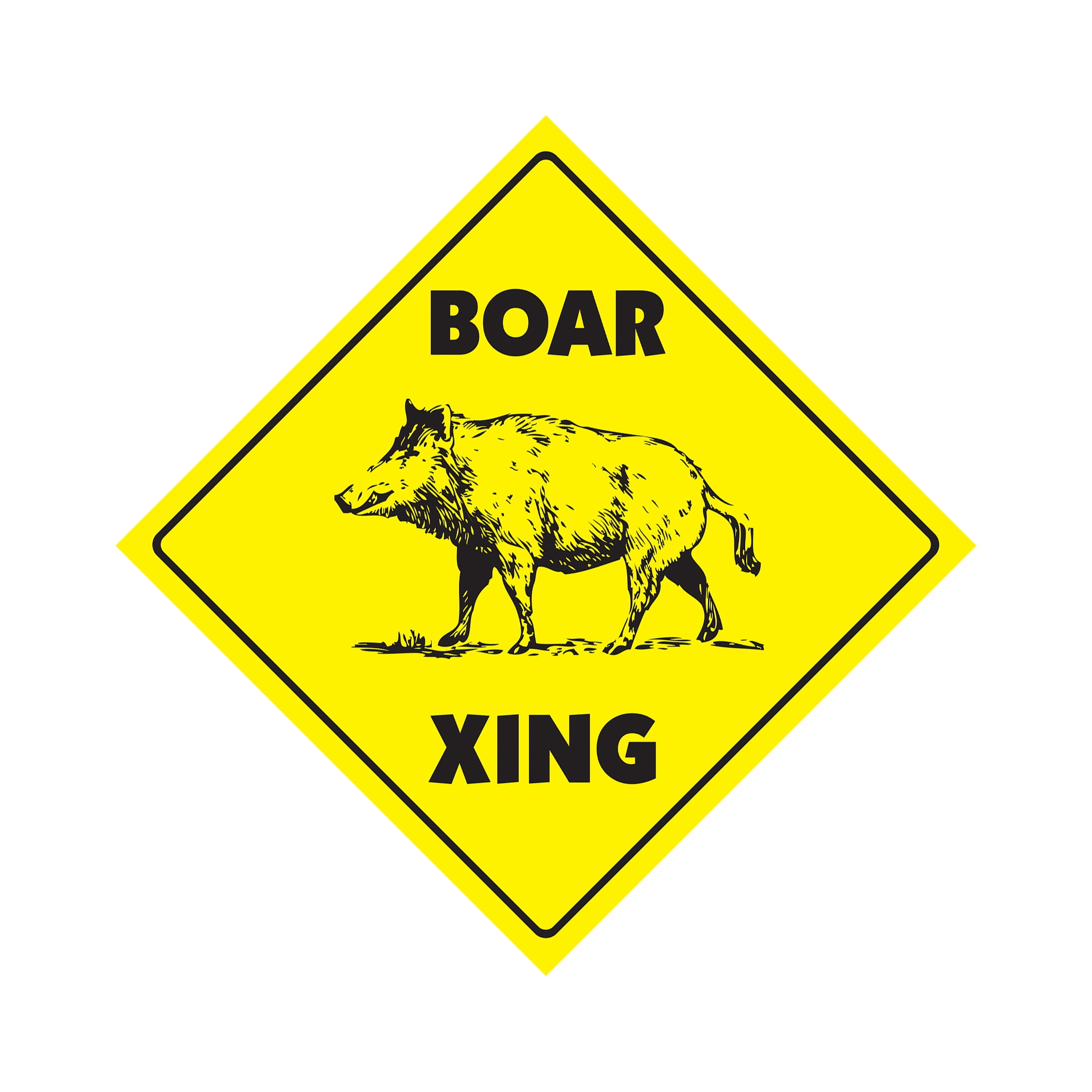 Boar Crossing Xing Sign Or Decal pig hog wild hunter hunt tusk trap ...