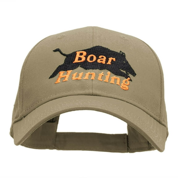 Boar Hunting Embroidered Low Profile Cap - Khaki OSFM