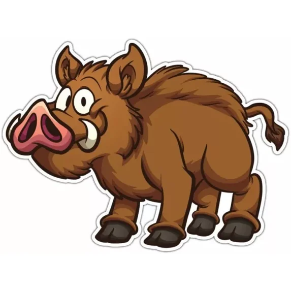 Boar Wild Hog Feral Pig Razorback Cartoon Car Window Stickerphone Decal ...