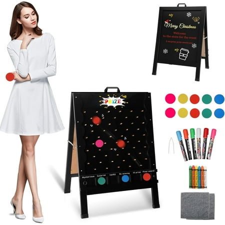 Board,21"X30" Foldable Prize Drop Game Board, Double Sided Disc Drop Game with 10 Coin Drop Discs for Store,Party,Carnival,Shopping mall