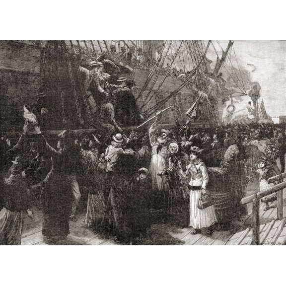 On Board An Emigrant Ship In The 19th Century.  From The Century Edition Of Cassell's History Of England, Published C. 1900 by Ken Welsh / Design Pics (16 x 11)