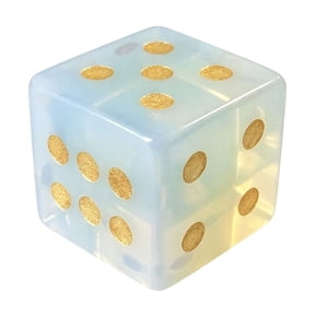 Board Game Accessories, Natural Polished Crystal 6 Sided Dice With Gold Pips, Healing Crystal Dice for Tarot Divination Tabletop Games Home Decor