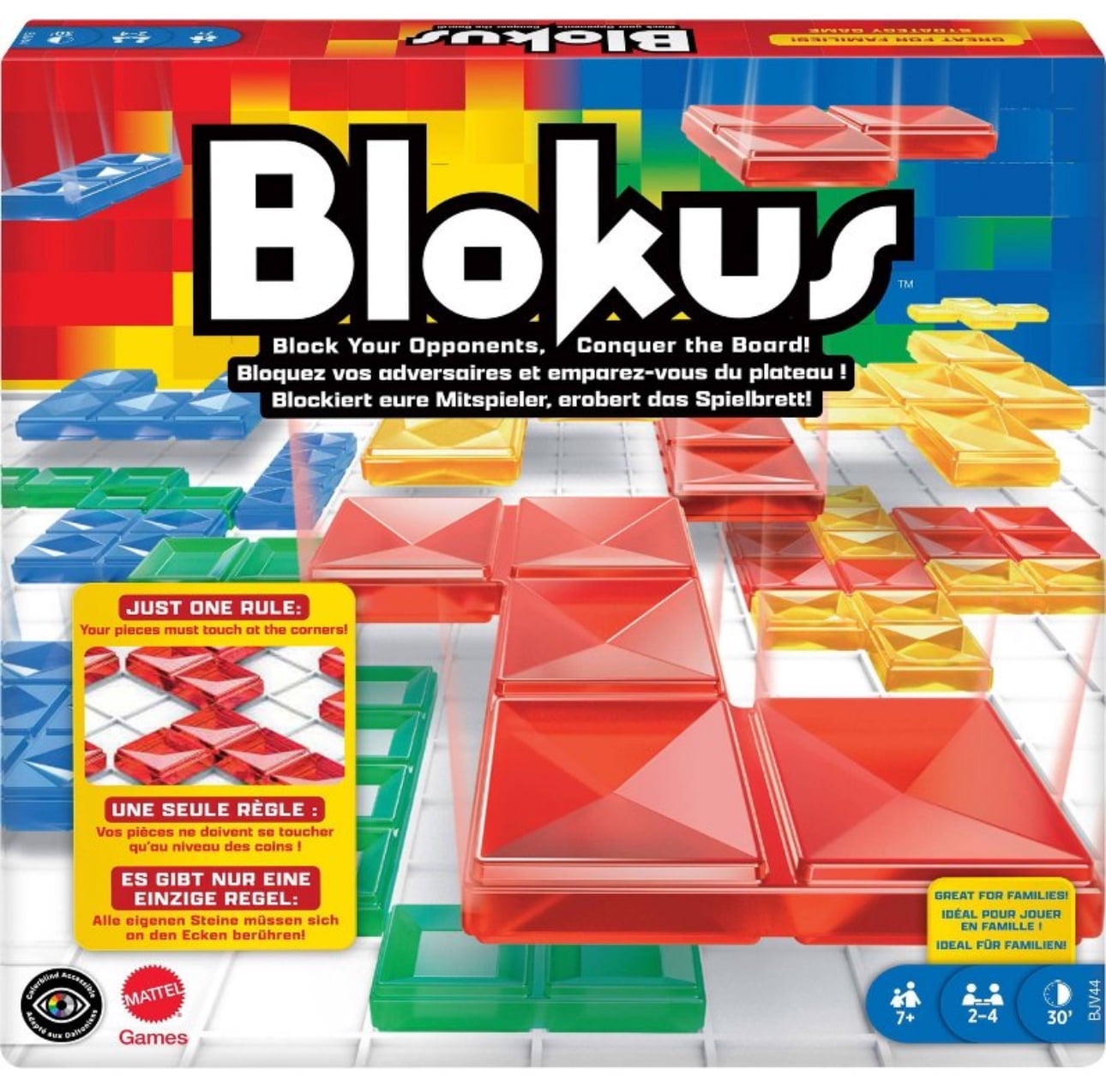 Board Game Blokus Strategy Game For 2-4 Players -Conquer The Board, 7+ yo