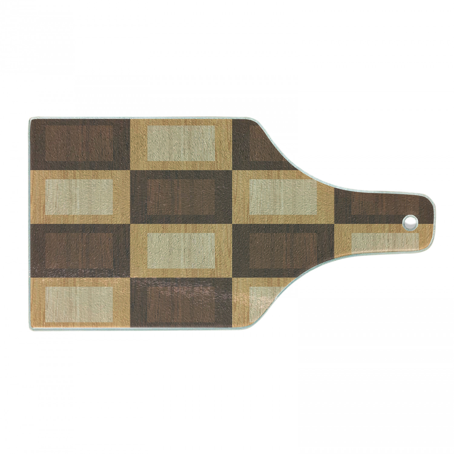 Brown and Pale Brown Checkered Glass Cutting Board