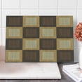 thumbnail image 1 of Board Game Cutting Board, Checkered Squares Pattern with Wooden Effect Chess Board Illustration, Decorative Tempered Glass Cutting and Serving Board, in 3 Sizes, by Ambesonne, 1 of 5
