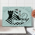 thumbnail image 1 of Board Game Cutting Board, Chess Themed Illustration with King and Knight Cartoon Style Design, Decorative Tempered Glass Cutting and Serving Board, in 3 Sizes, by Ambesonne, 1 of 2