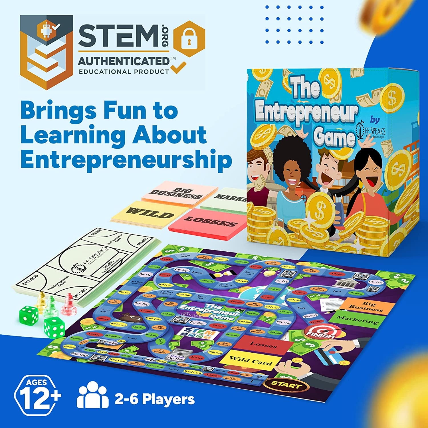 Board Game- The Entrepreneur Game- Award Winning STEM-Accredited Business Finance Board Game for Entrepreneurship- 2-6 Players Learn How to Create Grow and Expand Your Idea Into an Empire…