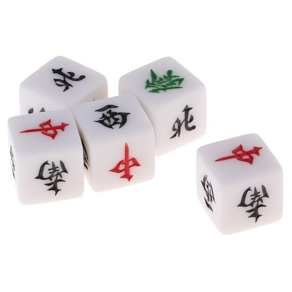 Board Game Mahjong Accessories Set of 5 Acrylic Dices Entertainment Games Accs
