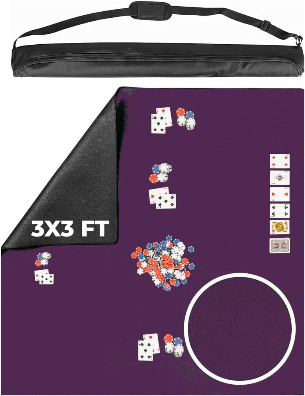 Board Game Mat for 36 in Tables, Table Cover for Mahjong, Poker, Playing Cards - Burgundy. 32 in