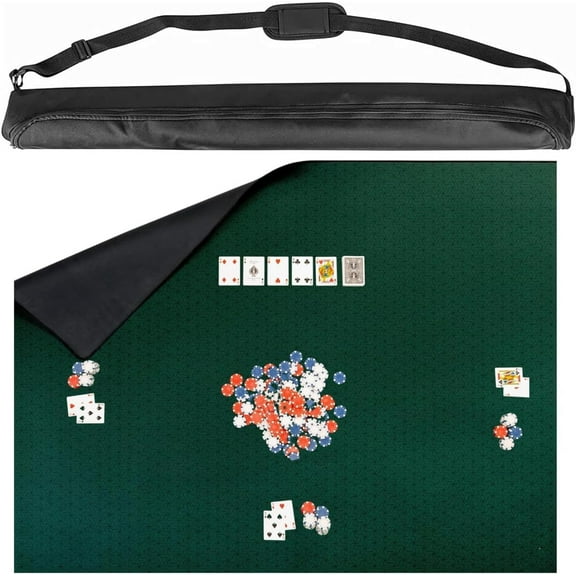 Board Game Mat for Tables, Table Cover for Mahjong, Poker, Playing Cards - Green 42 x 66 in