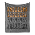 thumbnail image 1 of Board Game Soft Flannel Fleece Throw Blanket, Chess Pieces Pattern with Greyscale Background Game Theme, Cozy Plush for Indoor and Outdoor Use, 50" x 60", Charcoal Grey Apricot, by Ambesonne, 1 of 5