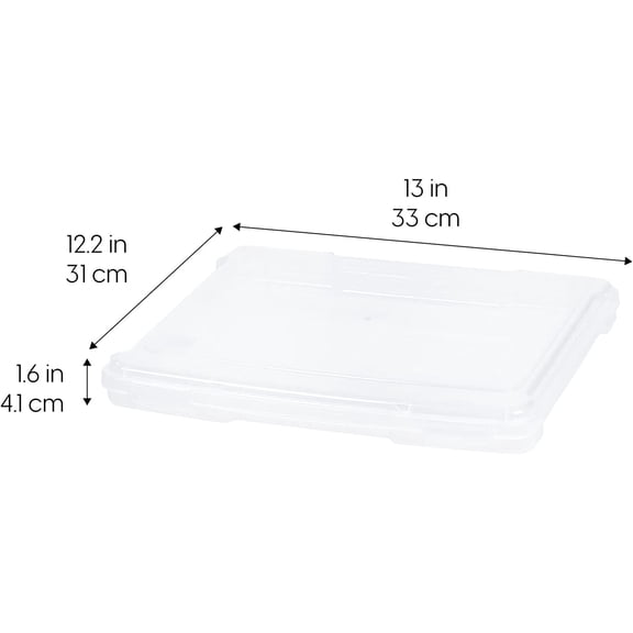 Board Game Storage Craft Organizer Box with Snap-Tight Latch Lid, 10-Pack Portable Plastic Case Bin for Puzzles, Magazines, Hobbies, Art Supplies, Fits 8.5" x 11" & A4 Papers, Slim, Clear