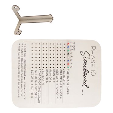 Fegtrtyoa With 8 Colored Pegs Phase 10 Scoreboard For Card
