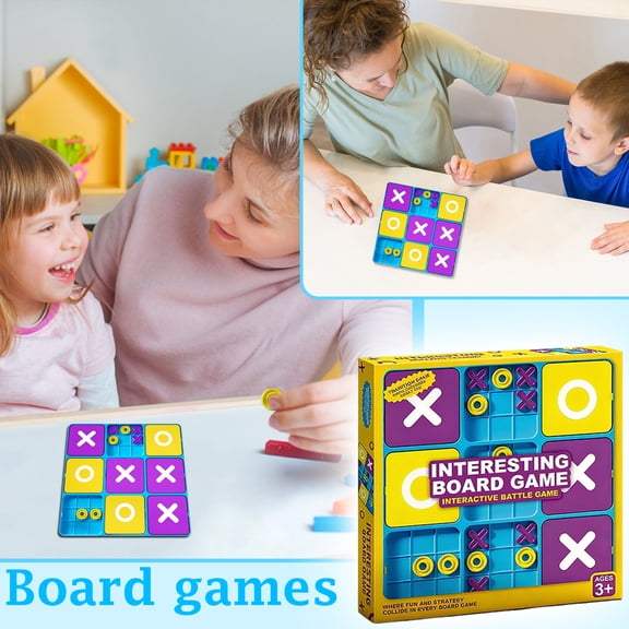 Board Games For Family Game Night, Includes 1 Board, 41 Mini X's, 40 Mini O's, 5 Large X's, 5 Large O's, Great for Christmas Party Games, & Thanksgiving Activities